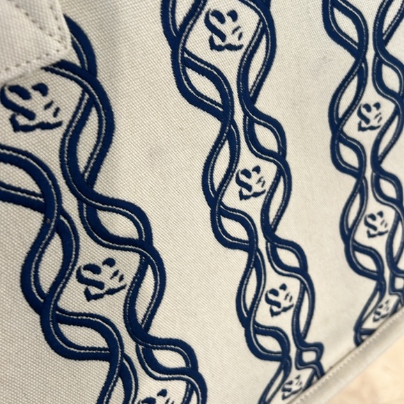 Sandro Blue and Cream “Book Tote Bag” - Picture 8 of 10